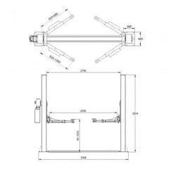 Elevador manual de dos columnas 4T 220v